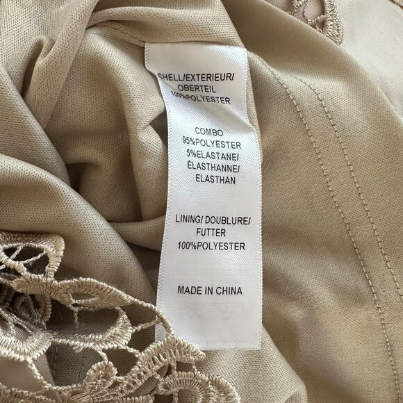 Adrianna Papell Champagne Lace Sheath Dress Size 6 Cocktail Evening Black Tie - Picture 6 of 6